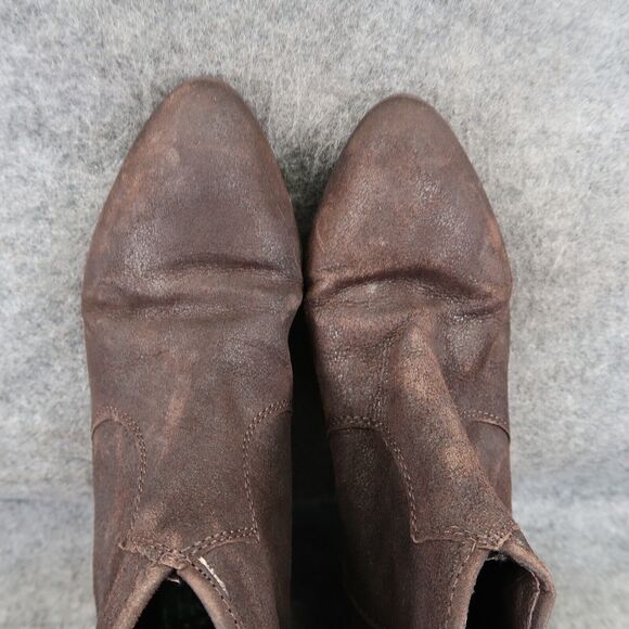 Ash Shoes Womens 40 Bootie Classic Leather Block Heel Pull On Jalouse Distressed - Picture 8 of 14